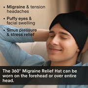 360° Migraine Relief Hat – Cold & Hot Therapy Gel Compression Hood for Headache, Puffy Eyes & Stress Relief
