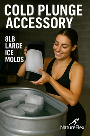 NatureFlex™ XXL Foldable 8LB Ice Cube Molds (2‑Pack) – Heavy‑Duty Silicone Trays for Ice Baths, Cold Plunge Tubs & Coolers