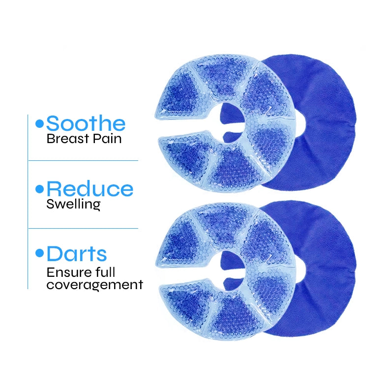 NatureFlex™ Breastfeeding Essentials Gel Pads – 2 Reusable Hot & Cold Therapy Packs for Breastfeeding, Pumping & Post‑Surgery Relief