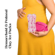 Hemorrhoid & Perineal Clay Ice Packs – 2 Reusable Packs + 3 Washable Sleeves for Pregnancy, Postpartum & Groin Pain Relief