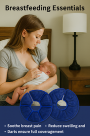 Breastfeeding Essentials Gel Pads – 2 Reusable Hot & Cold Therapy Packs for Breastfeeding, Pumping & Post‑Surgery Relief