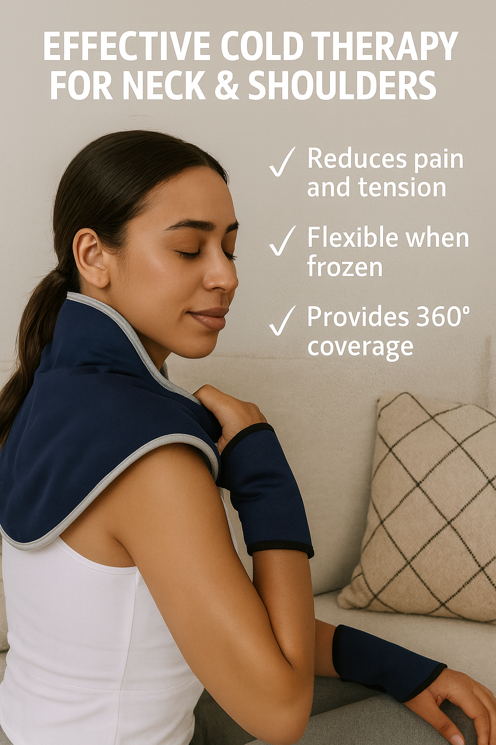 NatureFlex™ Neck & Shoulder Ice Pack Wrap – Reusable Hot & Cold Gel Compression for Pain, Swelling & Post‑Injury Recovery