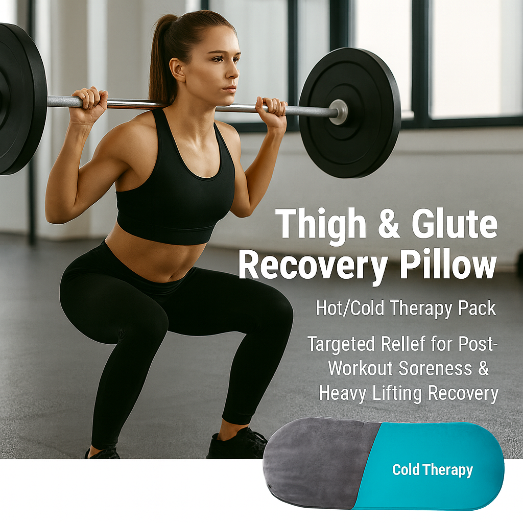 NatureFlex™ Thigh & Glute Recovery Pillow with Hot/Cold Therapy Pack – Targeted Relief for Post‑Workout Soreness & Heavy Lifting Recovery